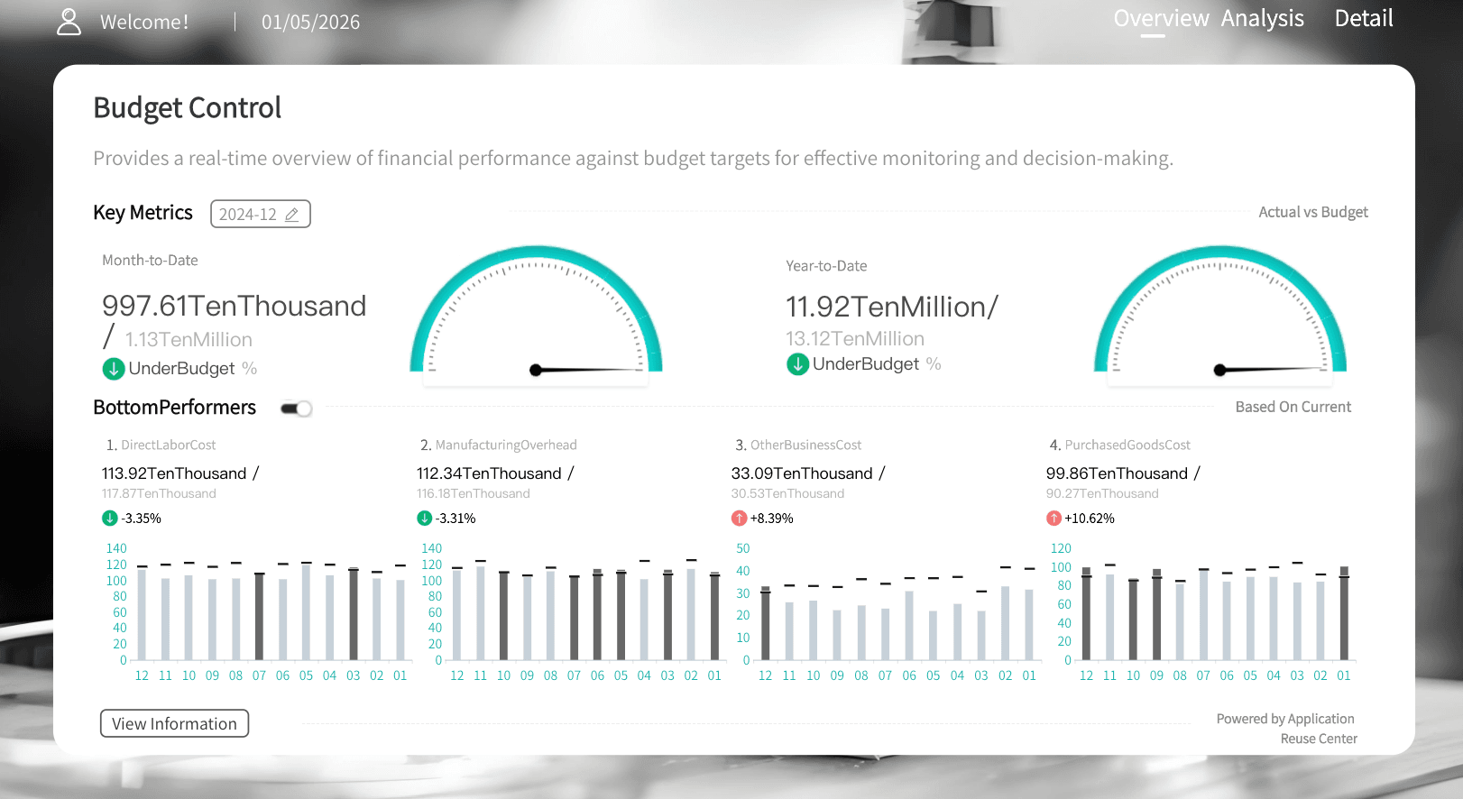 Budget Controller Rope Controlled Budget Control Dashboard | Real-Time Budget Management & Cost Control