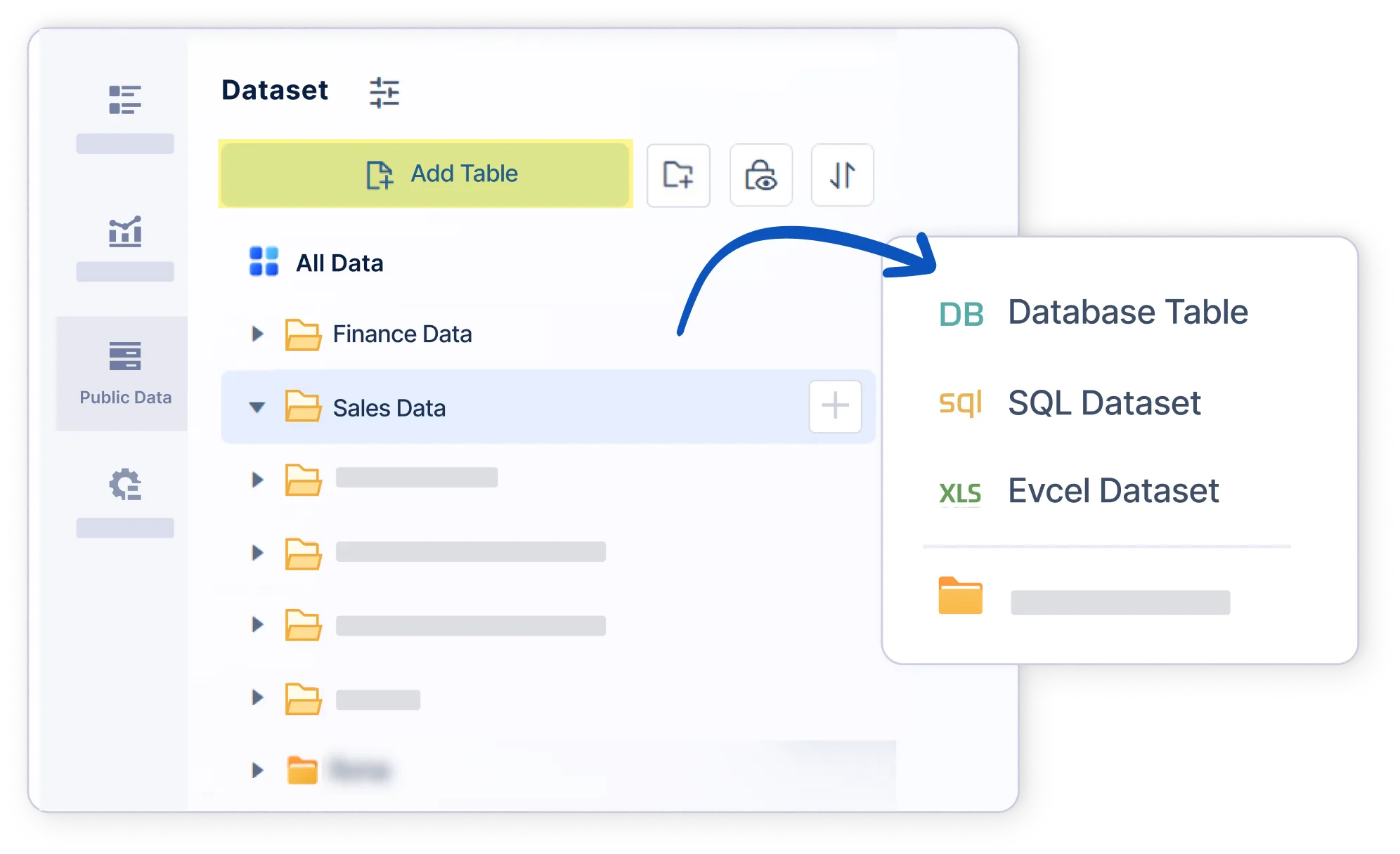 FineBI datasets, data preparation, and supported database, SQL, and Excel sources