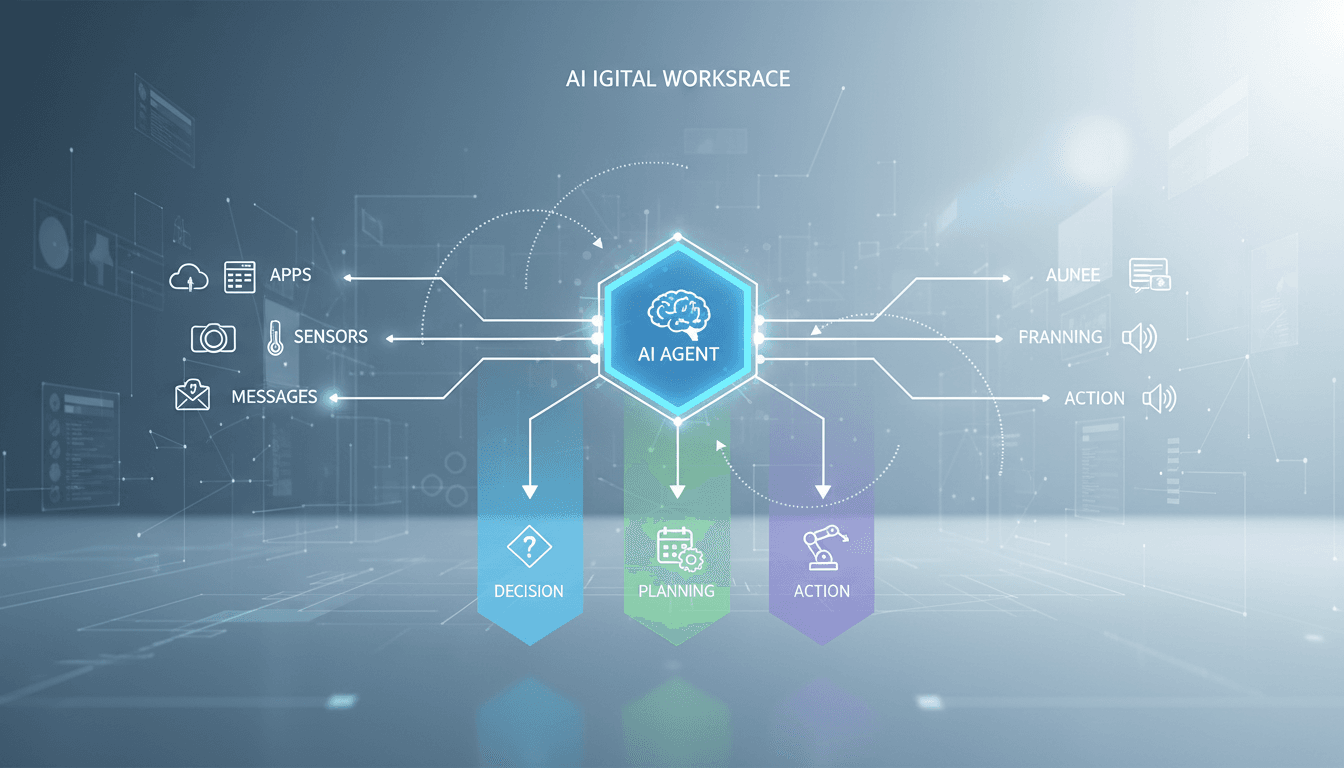 AI 에이전트 개념과 입력-판단-행동 흐름도