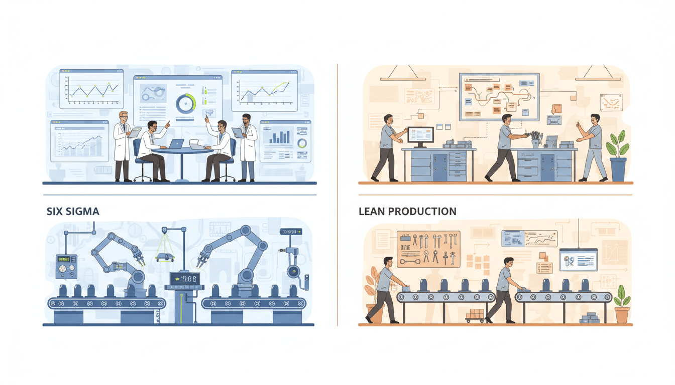 Six Sigma and Lean Production comparison overview